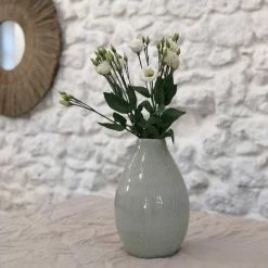 Maison Tilleul Vases Vase En Céramique Craquelé Vert -Sablie Vases Soldes vase en ceramique craquele vert 4