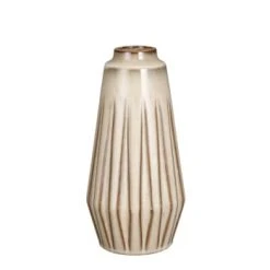 Mica Decorations Vases Vase En Céramique Vert Rayé H30 -Sablie Vases Soldes vase en ceramique creme raye h30 4