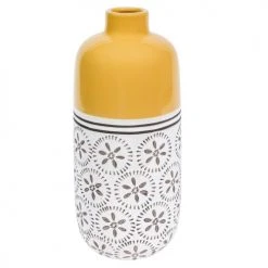 Sablie Vases Soldes 17 Maisons Du Monde Vases Vase En Céramique Jaune à Motifs H30