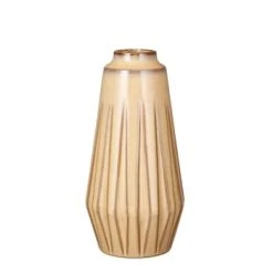 Mica Decorations Vases Vase En Céramique Crème Rayé H30 -Sablie Vases Soldes vase en ceramique orange raye h30