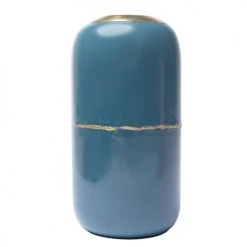 Zago Vases Vase En Fer émaillé Bleu Et Doré -Sablie Vases Soldes vase en fer emaille bleu et dore 5