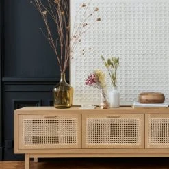 Maisons Du Monde Vases Vase En Grès Blanc Motifs Graphiques H18 -Sablie Vases Soldes vase en gres blanc motifs graphiques h18 1000 12 29 200068 11