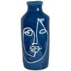 Maisons Du Monde Vases Vase En Grès Bleu Et Visage Blanc H23 -Sablie Vases Soldes vase en gres bleu et visage blanc h23 1000 4 0 220375 1