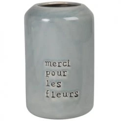 Maisons Du Monde Vases Vase En Grès Gravé Gris Nuage H22