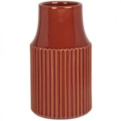 Maisons Du Monde Vases Vase En Grès Strié Rouge H20
