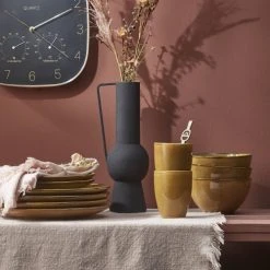 Mica Decorations Vases Vase En Métal Noir H31 -Sablie Vases Soldes vase en metal noir h31 1