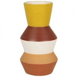 Maisons Du Monde Vases Vase En Porcelaine Jaune, Orange Et Blanc H23