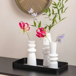 Present Time Vases Vase En Verre Blanc H20,5cm -Sablie Vases Soldes vase en verre blanc h20 5cm 2
