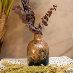 Pirouette Paris Vases Vase En Verre Bleu Et Pailleté Cuivré -Sablie Vases Soldes vase en verre bleu et paillete cuivre 1