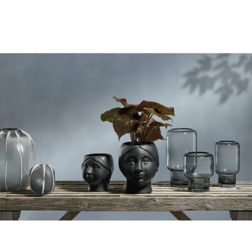 Villa Collection Vases Vase En Verre Gris 4 Villa Collection Vases Vase En Verre Gris – Image 2