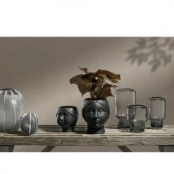 Villa Collection Vases Vase En Verre Gris -Sablie Vases Soldes vase en verre gris 5