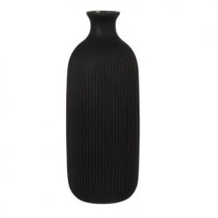 Maisons Du Monde Vases Vase En Verre Strié Noir H30