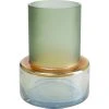 Kare Design Vases Vase En Verre Vert Mat Et Doré Brillant H18 -Sablie Vases Soldes vase en verre vert mat et dore brillant h18