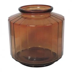 Maison Tilleul Vases Vase Façon Bonbonnière Facetté Marron