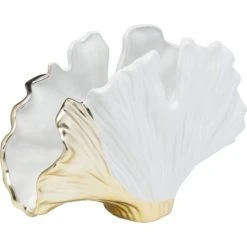 Kare Design Vases Vase Feuille De Ginkgo En Grès Blanc Et Doré H18 -Sablie Vases Soldes vase feuille de ginkgo en gres blanc et dore h18 4