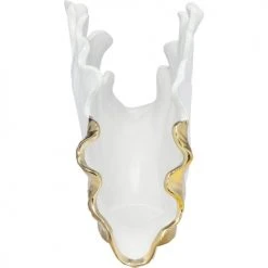 Kare Design Vases Vase Feuille De Ginkgo En Grès Blanc Et Doré H45 -Sablie Vases Soldes vase feuille de ginkgo en gres blanc et dore h45 4