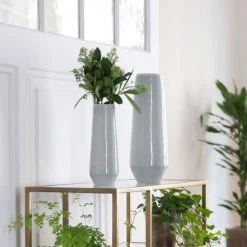Maison Tilleul Vases Vase Fuselé En Céramique - GM Vert -Sablie Vases Soldes vase fusele en ceramique gm vert 3