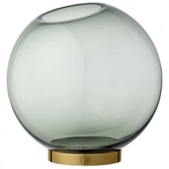 AYTM Vases Vase Globe Verre Et Laiton Large D21cm