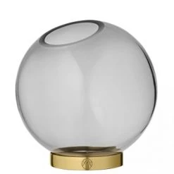AYTM Vases Vase Globe Verre Et Laiton Medium D16cm -Sablie Vases Soldes vase globe verre et laiton medium d16cm 2