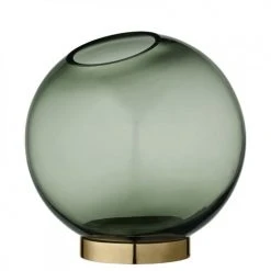 AYTM Vases Vase Globe Verre Et Laiton Medium D16cm