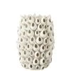 LANADECO Vases Vase Haut Céramique Blanc H44cm -Sablie Vases Soldes vase haut ceramique blanc h44cm