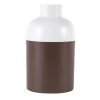 Zago Vases Vase Métal Blanc Et Marron H26 Cm