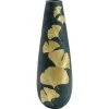 Kare Design Vases Vase Noir Feuilles De Ginkgo Dorées En Polyrésine H95 -Sablie Vases Soldes vase noir feuilles de ginkgo dorees en polyresine h95