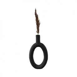 Present Time Vases Vase Oval High Résine Noir -Sablie Vases Soldes vase oval high resine noir 3