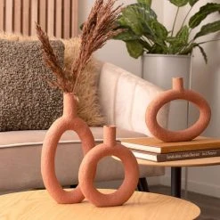 Present Time Vases Vase Oval High Résine Terracotta -Sablie Vases Soldes vase oval high resine terracotta 5