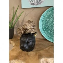 Pirouette Paris Vases Vase Panthère En Résine Noir Et Or -Sablie Vases Soldes vase panthere en resine noir et or 2