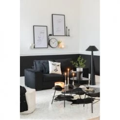 LANADECO Vases Vase Plat Verre Noir/transparent -Sablie Vases Soldes vase plat verre noir transparent 5