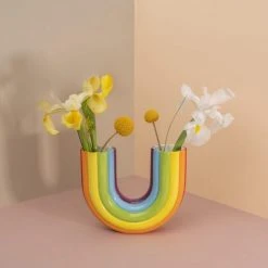 DOIY Vases Vase Rainbow Céramique Multicolore -Sablie Vases Soldes vase rainbow ceramique multicolore 2