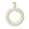 Present Time Vases Vase Ring Rond Résine Blanc -Sablie Vases Soldes vase ring rond resine blanc 2