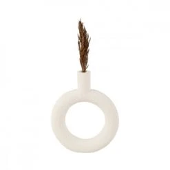 Present Time Vases Vase Ring Rond Résine Blanc -Sablie Vases Soldes vase ring rond resine blanc 6