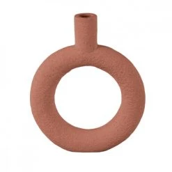 Present Time Vases Vase Ring Rond Résine Terracotta