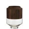 LANADECO Vases Vase Rond Haut Bois/verre Marron Foncé H31cm -Sablie Vases Soldes vase rond haut bois verre marron fonce h31cm
