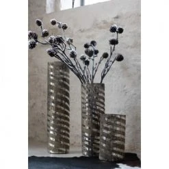 LANADECO Vases Vase Rond Verre Argent H46cm -Sablie Vases Soldes vase rond verre argent h46cm 2