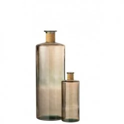 LANADECO Vases Vase Verre Marron Clair H75cm -Sablie Vases Soldes vase verre marron clair h75cm 2