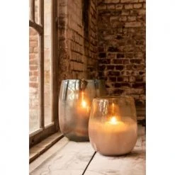 LANADECO Vases Vase Verre Rose/ocre H32cm -Sablie Vases Soldes vase verre rose ocre h32cm 3