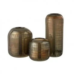 LANADECO Vases Vase Verre Vert/or H36cm -Sablie Vases Soldes vase verre vert or h36cm 1