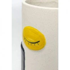 Kare Design Vases Vase Visage En Grès Blanc, Bleu, Jaune Et Rouge H33 -Sablie Vases Soldes vase visage en gres blanc bleu jaune et rouge h33 4